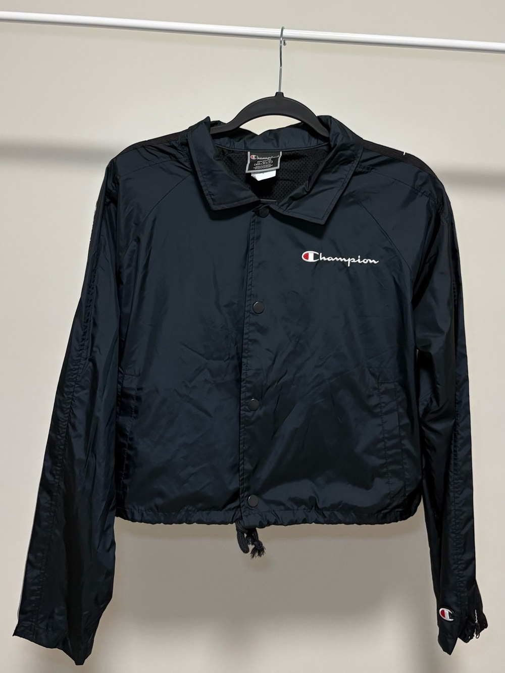 Champion Cropped Heritage Coaches Jacket Black
